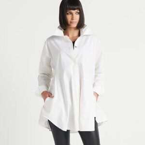 NEW Planet By Lauren G Lagenlook Artist 100% Cotton Asymmetrical Smock Tunic